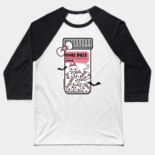 chill pills cute skull cartoon Baseball T-Shirt